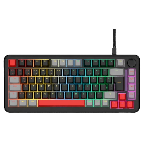 QUANTUM MECHACORE Kablolu USB Q Trk RGB Gaming Klavye - Resim 2