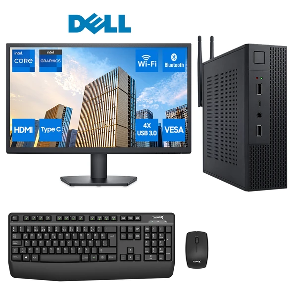 Turbox Mini-73 i5 7400 8GB Ram 256GB M2 NVMe SSD 23.8 inç FHD Dell Monitör Kurumsal Ofis Mini PC ürün görseli 1