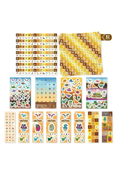 Aden Oyuncak Sticker Set Dinosaur ADN-3161 - Resim 4