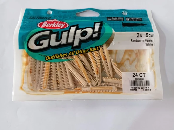 BERKLEY Gulp Saltwater Sandworm 5cm/24 Adet(WH) - Resim 2