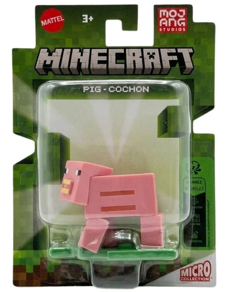Minecraft Micro Collection Mini Aksiyon Figürü Pig Cochon HJF81 ürün görseli 1