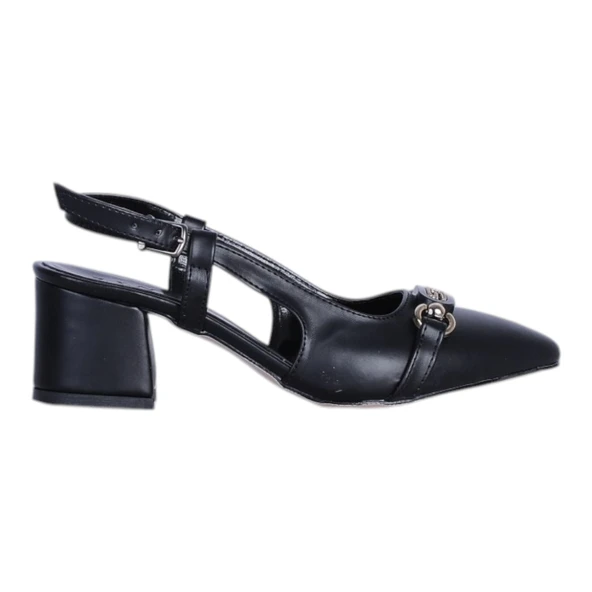 Ayışığı 2810 5Cm Slingback Cilt Kadın Topuklu Ayakkabı ürün görseli 1