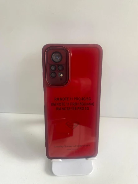 Redmi not 11 pro kırmızı şeffaf kılıf ürün görseli 1