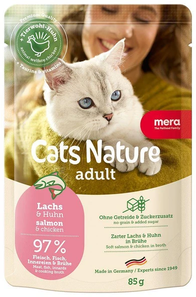 Mera Cats Nature Somonlu Yetişkin Kedi Yaş Maması 85 Gr ürün görseli 1