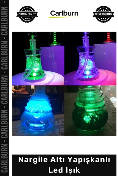 #Nargile Renkli 3 Modlu Atmosferik Dekoratif Nargile Aksesuar Nargile Altı Yapışkanlı Led Işık ürün görseli 1