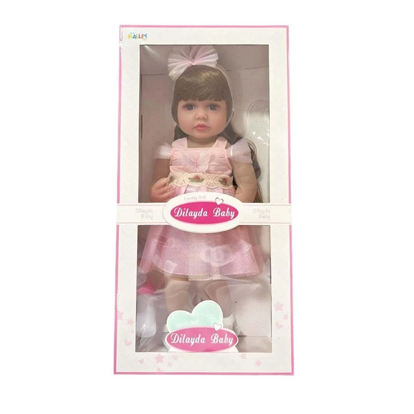 Biberonlu Sesli Et Bebek 55 cm - Büyük Boy Aksesuar Setli Gerçekçi Oyuncak ürün görseli 1