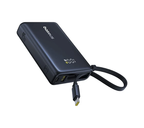 Baseus PicoGo Digital Göstergeli Süper Hızlı 10000mAh 45W Laptop Şarj edebilen Powerbank Siyah ürün görseli 1