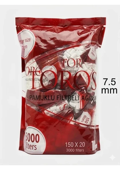 Toros Pamuklu Ağızlık Filtre 7,5 8mm 20X150 3000 ürün görseli 1