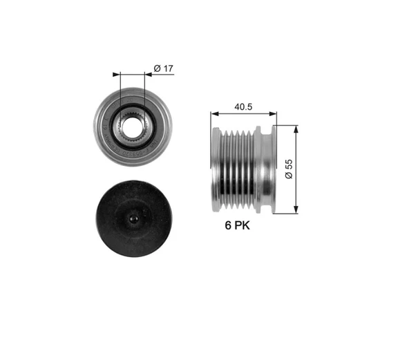 ALTERNATÖR CIRCIR KASNAĞI ÇIKINTISIZ SPRİNTER W901 W903 W906 EURO3 EURO4 ürün görseli 1