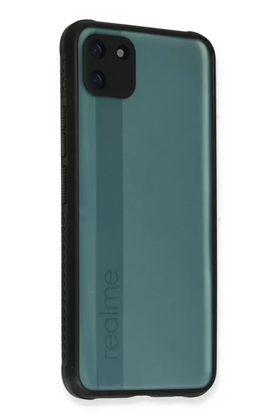 Newface Realme C11 Kılıf Miami Şeffaf Silikon - Siyah ürün görseli 1