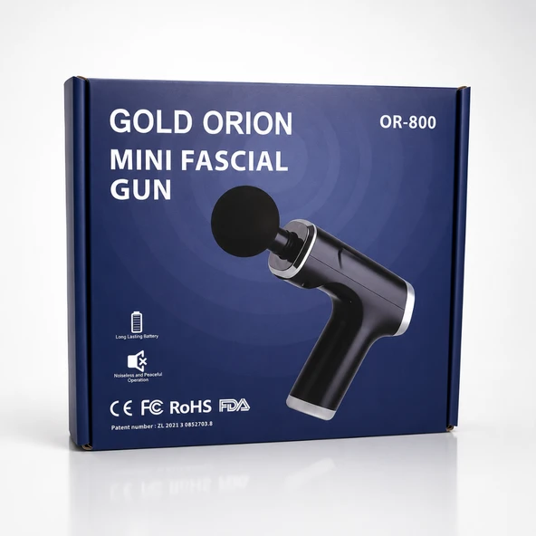 Gold Orion OR-800 Mini Masaj Tabancası - 6 Vitesli Şarjlı Kas Rahatlatıcı Fascial Gun + 4 Başlık ürün görseli 1