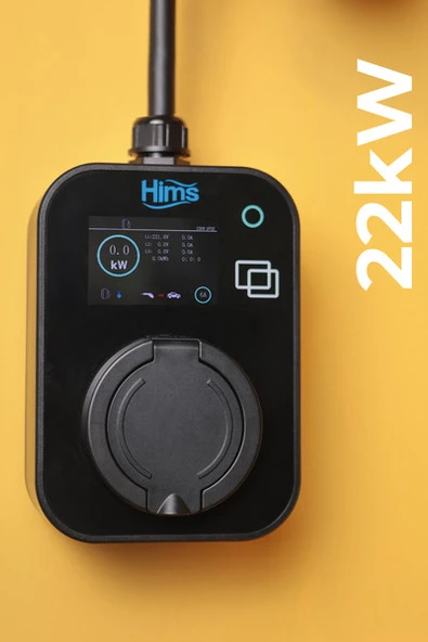 Hims HCTS-22-S 22kW Kilitli Soketli Siyah Taşınabilir Araç Şarj Cihazı ürün görseli 1