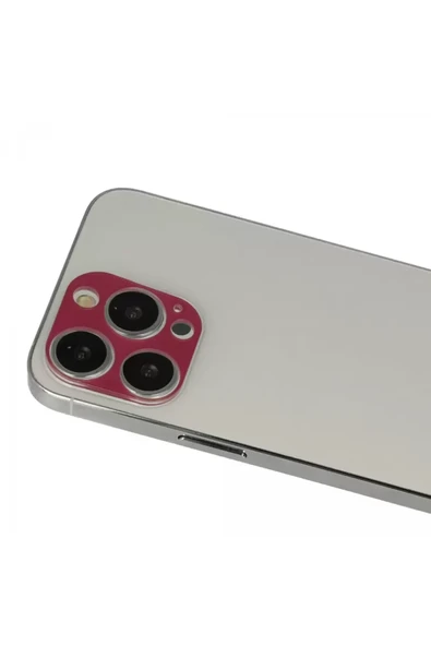 Newface Apple iPhone 13 Pro Max Rainbow Kamera Lens Koruma Cam - Koyu Kırmızı ürün görseli 1