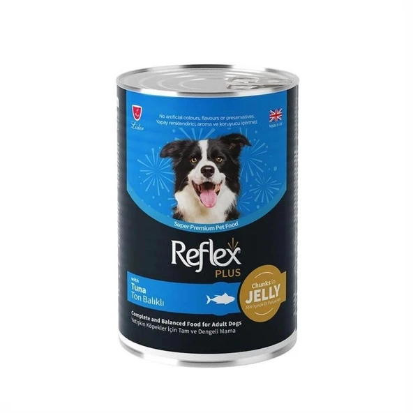 Reflex Plus Jöle İçinde Et Parçacıklı Ton Balıklı Yetişkin Konserve Köpek Maması 400g ürün görseli 1