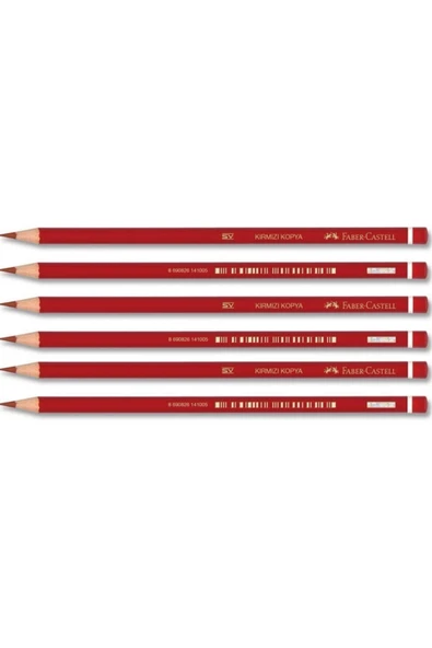 Faber Kırmızı Renkli Kurşun Kalem 1410 6 Lı Paket (1131410000) ürün görseli 1