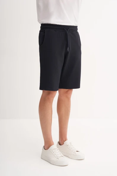 Cazador Slim Fit Dar Paça Likralı Örme Bermuda Şort 60820 Lacivert ürün görseli 1