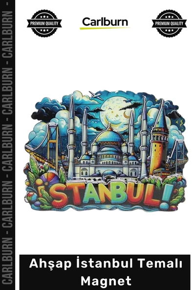 #Magnet Hediyelik Dekoratif Katmanlı Renkli Silüetli Buzdolabı Ahşap İstanbul Temalı Magnet ürün görseli 1