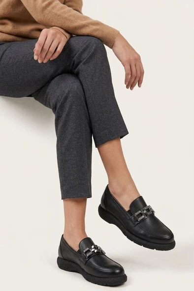 Pisagor Ps-44332 Hakiki Deri Kadın Loafer Ayakkabı ürün görseli 1