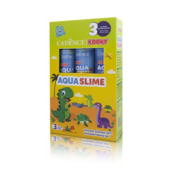 KOOKY AQUASLIME DİNAZOR DÜNYASI SETİ 3X90ML ürün görseli 1