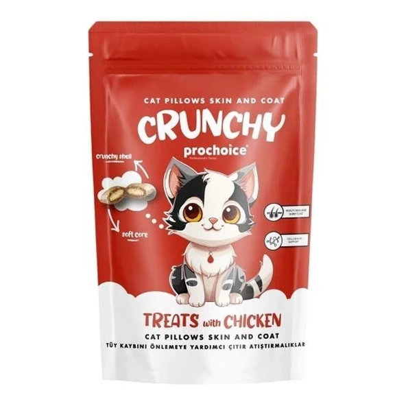 ProChoice Crunchy Skin&Coat Tüy Kaybını Önlemeye Yardımcı Tavuklu Kedi Ödül Maması 60 Gr ürün görseli 1