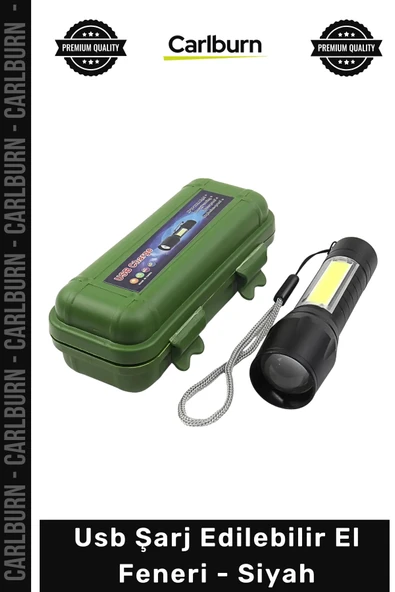 Özel Üretim Güçlü Led Aydınlatma Taktik Mini Taşınabilir Su Geçirmez Usb Şarj Edilebilir El Feneri Siyah ürün görseli 1