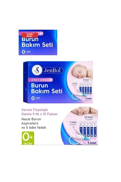Jenbol Baby Burun Bakım Seti 10 Flakon Serum Fizyolojik 5 Yedek Uç 1 Aspiratör ürün görseli 1