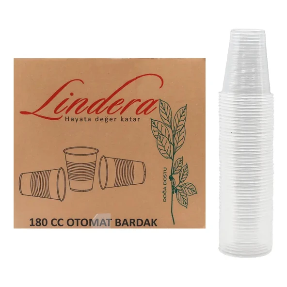 180 CC Plastik Bardak Lindera 100 lü 30 Paket ürün görseli 1