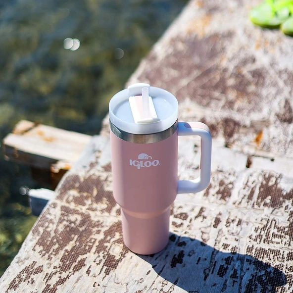 Igloo Stadler Thermo-Mug 1.2 Litre-Somon-Beyaz - Resim 4