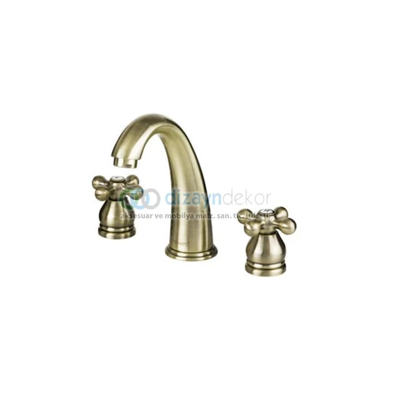 Bronz Antik 3 Delikli Lavabo Bataryası 290565 ürün görseli 1