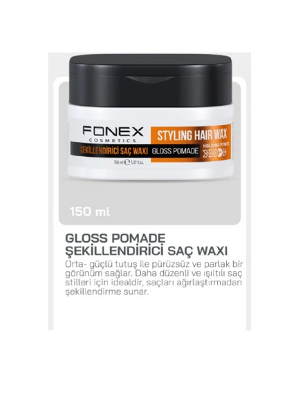 Fonex Wax Gloss Pomade Stylıng Hair Wax 150 Ml ürün görseli 1