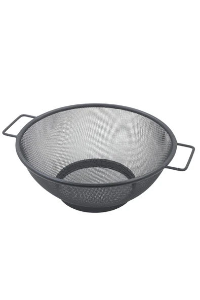 Siyah Metal Süzgeç, Paslanmaz Çelik, Çok Amaçlı ve Dayanıklı Tasarım, Ergonomik Saplı, Makarna, Sebze ve Meyve İçin İdeal, Kolay Temizlik, Mutfak İçin Şık ve Pratik, 20 cm ürün görseli 1