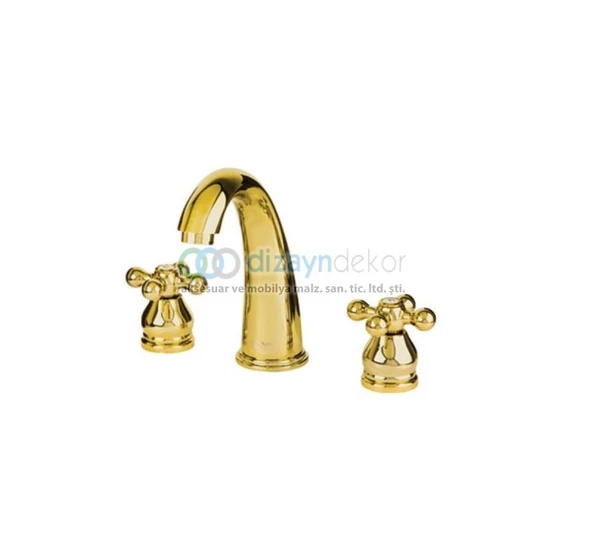 Altın 3 Delikli Lavabo Bataryası 290661 ürün görseli 1