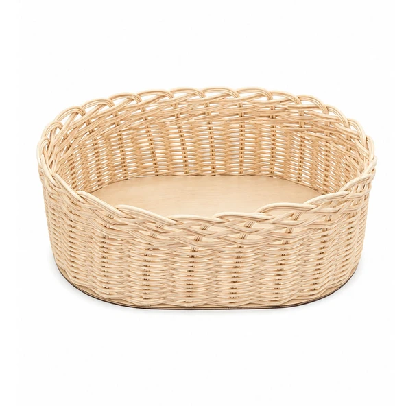 Bohem Dekoratif Bambu Rattan Örgü  26x18x9cm  Sepet ürün görseli 1