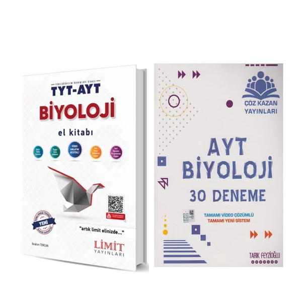 Limit Yayınları TYT AYT Biyoloji El Kitabı ve Çöz Kazan AYT Biyoloji Deneme 2 Kitap Set ürün görseli 1