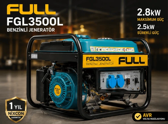 FULL FGL3500L 2.8kW Benzinli Jeneratör AVR Destekli 230V ürün görseli 1