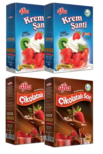 AFİA Helal Sertifikalı Pasta Malzemeleri (Krem Şanti, Çikolatalı Sos) ürün görseli 1