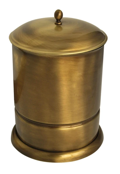 Antik Bronz Kapaklı Pirinç Çöp Kovası ürün görseli 1