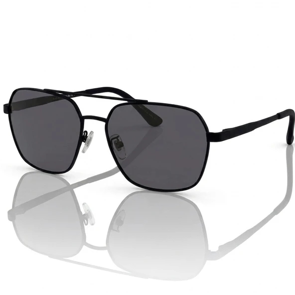 Di Caprio DC3051BLACK Siyah Geometrik Kare Aviator Polarize Camlı Erkek Güneş Gözlüğü ürün görseli 1