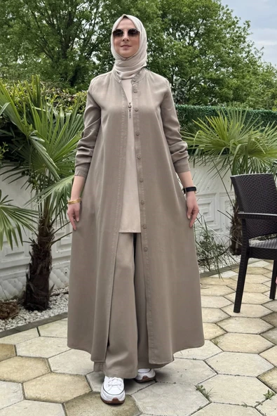 Başak Pantolonlu Takım Vizon - Resim 8
