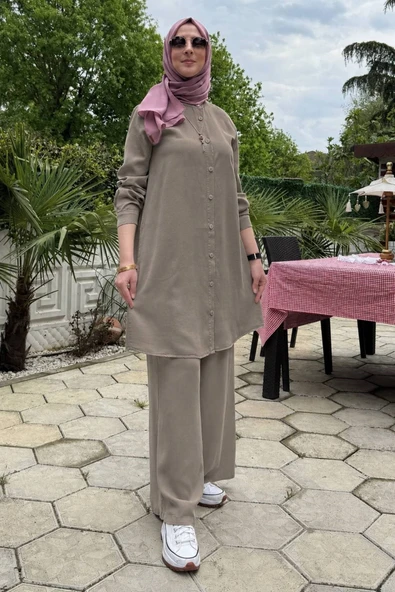 Ezgi Pantolonlu Takım Vizon ürün görseli 1