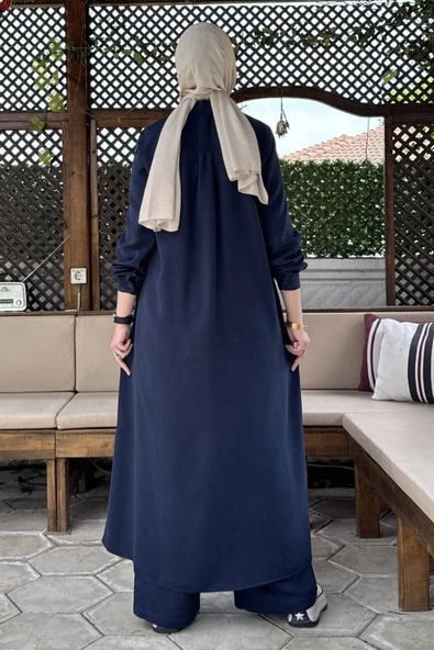 Başak Pantolonlu Takım Lacivert - Resim 7