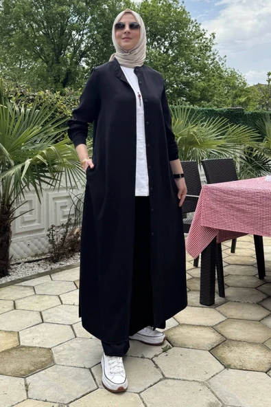 Başak Pantolonlu Takım Siyah - Resim 5