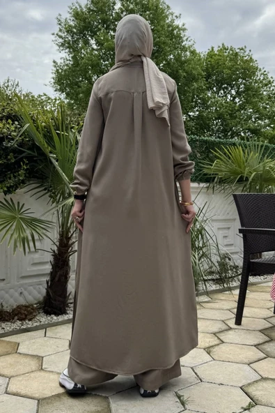 Başak Pantolonlu Takım Vizon - Resim 7