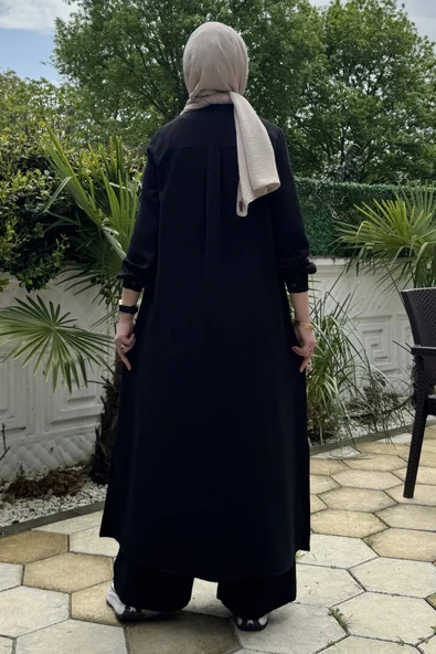 Başak Pantolonlu Takım Siyah - Resim 7