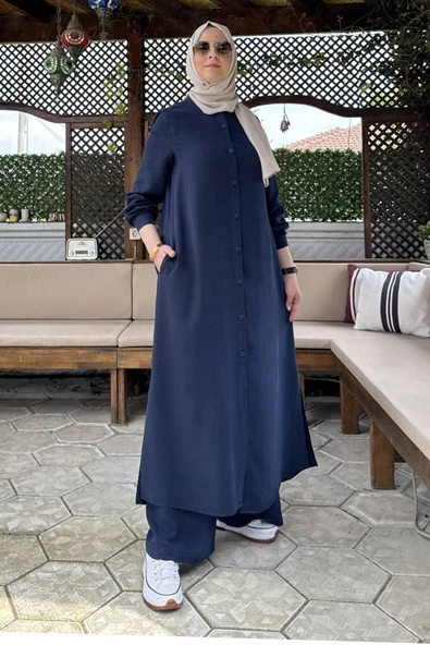 Başak Pantolonlu Takım Lacivert - Resim 5