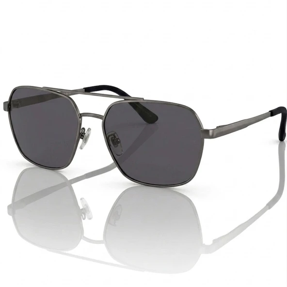 Di Caprio DC3051GUN Metalik Gri Geometrik Kare Aviator Polarize Camlı Erkek Güneş Gözlüğü ürün görseli 1
