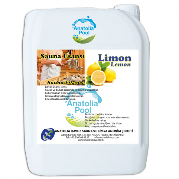 Anatolia Pool Sauna Buhar Esansı Limon 5 Lt (Sauna Essence Lemon) ürün görseli 1