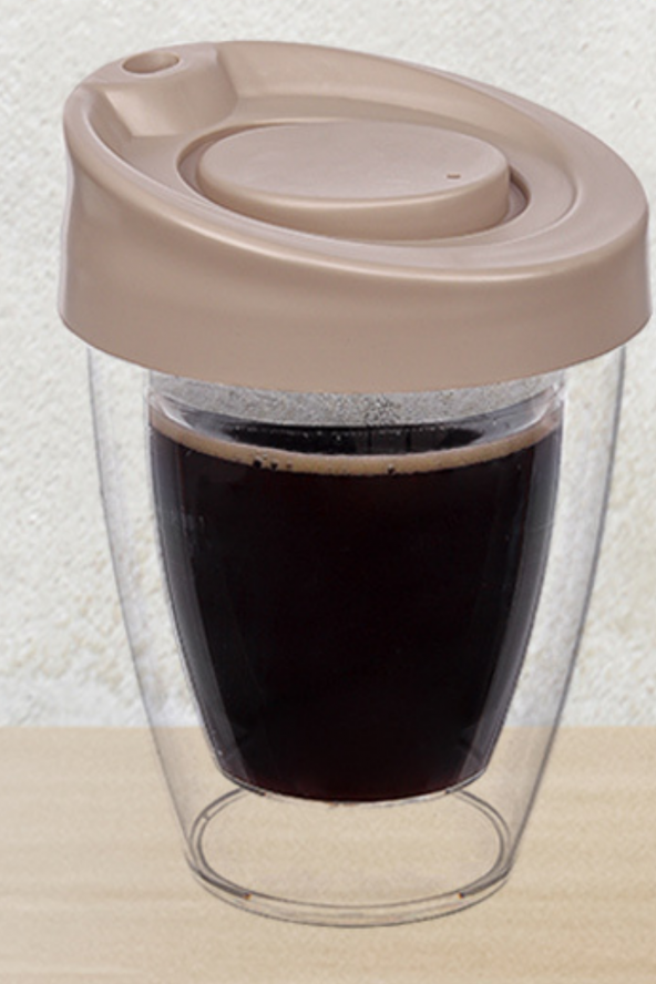 Yayke  Çift Cidarlı  Espresso Lungo Kahve Bardağı Kapaklı El Yakmaz Bardak ürün görseli 1