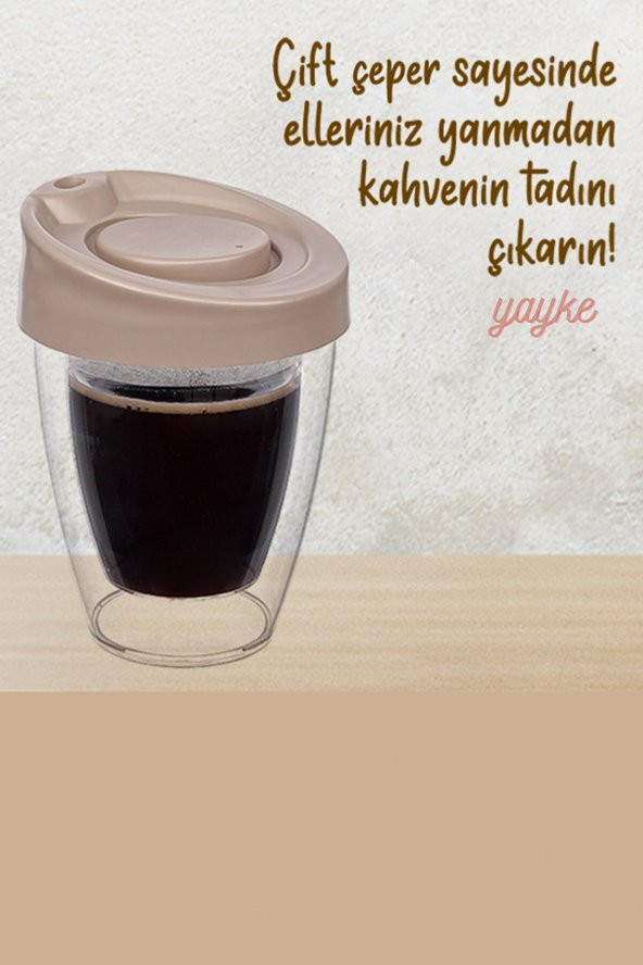 Yayke Kapaklı El Yakmaz Termos Bardak - Resim 2