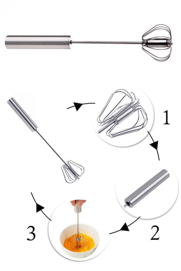 Yayke Çelik Basmalı Otomatik Çırpıcı - Resim 3